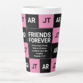Moderne monogram FRIENDS FOREVER Christelijk Latte Mok (Voorkant)