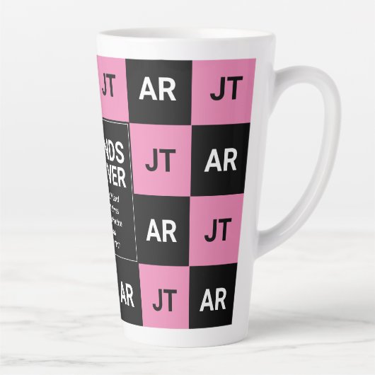 Moderne monogram FRIENDS FOREVER Christelijk Latte Mok (Rechts)