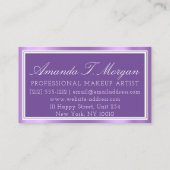 Moderne monogram gebeurtenissenplank omgeven Paars Visitekaartje (Achterkant)