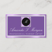 Moderne monogram gebeurtenissenplank omgeven Paars Visitekaartje (Voorkant)