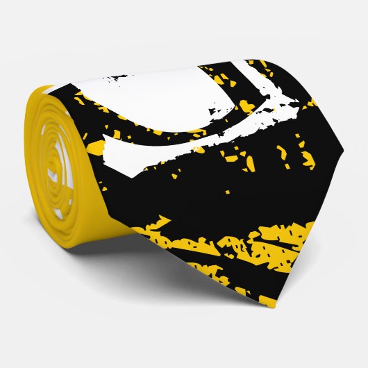 Moderne monogram geel stropdas (Opgerold)