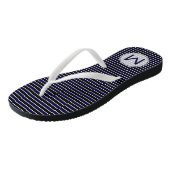 Moderne Monogram Gemarkeerde Donkerblauwe Zwarte S Teenslippers (Schuin)