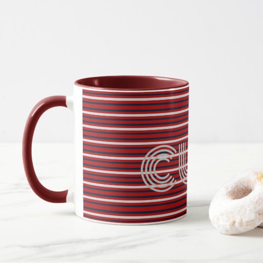 Moderne Monogram Gemêleerde Mok (Met donut)