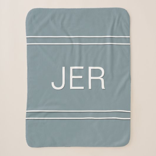 Moderne Monogram Gemerkte Aangepaste Initialen Bla Sherpa Deken (Voorkant)