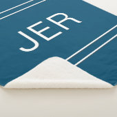 Moderne Monogram Gemerkte Aangepaste Initialen Bla Sherpa Deken (3/4)