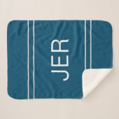 Moderne Monogram Gemerkte Aangepaste Initialen Bla Sherpa Deken (Voorkant (horizontaal))