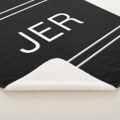 Moderne Monogram Gemerkte Aangepaste Initialen Zwa Sherpa Deken (3/4)
