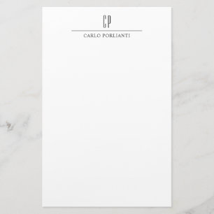 Moderne Monogram Gemerkte Professionele Gewone Een Briefpapier