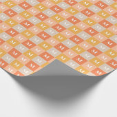 Moderne monogram geometrisch kleurblok cadeaupapier (Hoek)