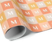 Moderne monogram geometrisch kleurblok cadeaupapier (Rol Hoek)