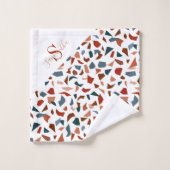 Moderne Monogram Geometrisch Patroon Bad Handdoek (Wasdoekje)