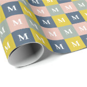 Moderne monogram geometrische kleur blok cadeaupapier (Rol Hoek)