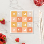 Moderne monogram geometrische kleurblok servet (Insitu)