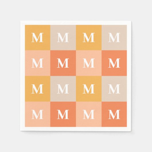 Moderne monogram geometrische kleurblok servet (Voorkant)