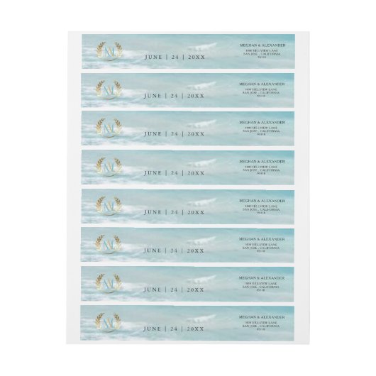 Moderne monogram Geometrische strand bruiloft (Vel)