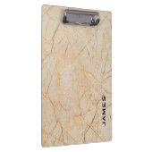 Moderne monogram, gepersonaliseerd marmer en goud klembord (Rechts)