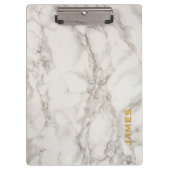Moderne monogram, gepersonaliseerd marmer en goud klembord (Voorkant)
