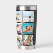 Moderne Monogram Gepersonaliseerde 12 Fotocollage Geïsoleerde Drinkbeker (Voorkant)
