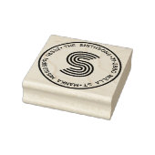 Moderne Monogram Gepersonaliseerde Familienaam & A Rubberstempel (Stempel)