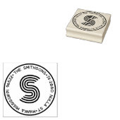 Moderne Monogram Gepersonaliseerde Familienaam & A Rubberstempel (Gestempeld)