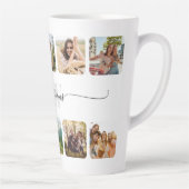 Moderne Monogram Gepersonaliseerde Fotocollage Latte Mok (Rechts)