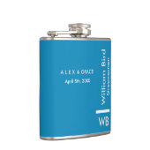 Moderne monogram gepersonaliseerde Groomsman Hip F Heupfles (Rechts)