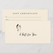 Moderne Monogram Gezicht Art Gift Certificaat (Voorkant / Achterkant)