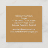 Moderne MONOGRAM Gold Bloemenaquarel Vierkante Visitekaartje (Achterkant)