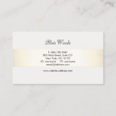 Moderne Monogram Gold White Striped Visitekaartje (Achterkant)