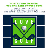 Moderne Monogram Golfer Blauw Groene Sport Ontwerp Golfhanddoek