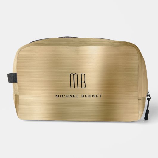 Moderne Monogram Goud Toilettasje (Voorkant)