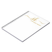 Moderne Monogram Gouden Script Calligrafie Maatwer Notitieboek (Linkerzijde)