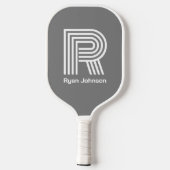 Moderne Monogram Gray Pickleball Paddle (Achterkant)