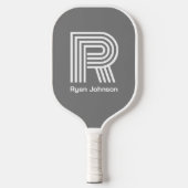 Moderne Monogram Gray Pickleball Paddle (Voorkant)