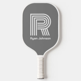 Moderne Monogram Gray Pickleball Paddle