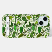 Moderne Monogram Groene Botanische Case-Mate iPhone Case (Achterkant (horizontaal))