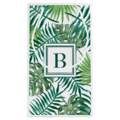 Moderne Monogram Groene Botanische Palmbladeren Klein Cadeauzakje (Achterkant)