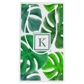 Moderne Monogram Groene Botanische Palmbladeren Klein Cadeauzakje (Voorkant)