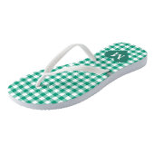 Moderne Monogram Groene Controles Teenslippers (Schuin)