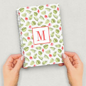 Moderne Monogram Groene Palmbladeren Notitieboek