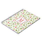 Moderne Monogram Groene Palmbladeren Notitieboek (Linkerzijde)