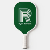 Moderne Monogram Groene Pickleball Paddle (Achterkant)