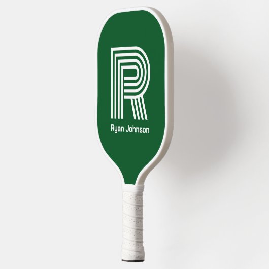 Moderne Monogram Groene Pickleball Paddle (Links)