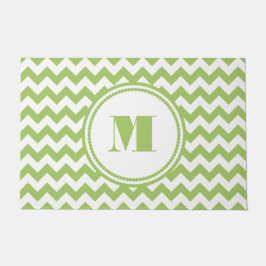 Moderne Monogram Groene Strepen Deurmat