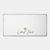 Moderne Monogram Handgeschreven Script Naam Bureaumat (Voorkant)