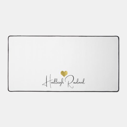 Moderne Monogram Handgeschreven Script Naam Bureaumat (Voorkant)