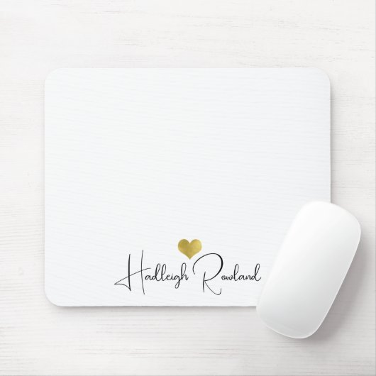 Moderne Monogram Handgeschreven Script Naam Muismat (Met muis)