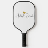 Moderne Monogram Handgeschreven Script Naam Pickleball Paddle (Voorkant)