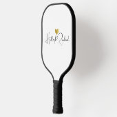 Moderne Monogram Handgeschreven Script Naam Pickleball Paddle (Links)