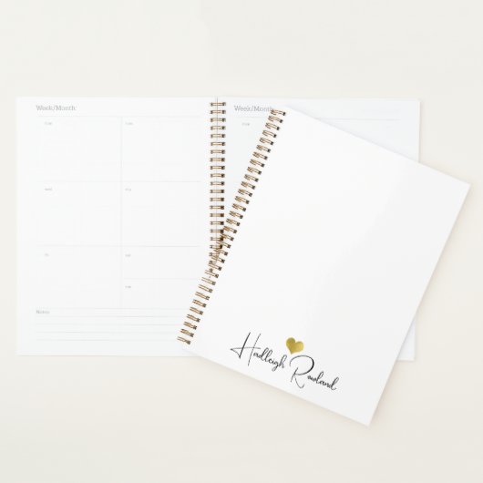 Moderne Monogram Handgeschreven Script Naam Planner (Display)